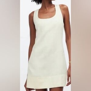Madewell Cream Sleeveless Scoop-Neck Shift Dress